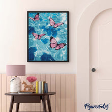 Load image into Gallery viewer, Diamond Painting - Pink Butterflies on Water