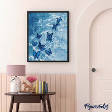 Load image into Gallery viewer, Diamond Painting - Blue Butterflies on Water