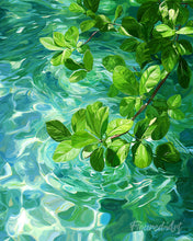 Load image into Gallery viewer, Diamond Painting - Leaves on Crystal Water