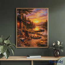 Load image into Gallery viewer, Diamond Painting - Golden Hour by the Lake