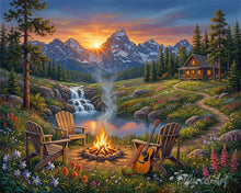 Load image into Gallery viewer, Diamond Painting - Mountain Campfire Escape