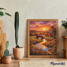 Load image into Gallery viewer, Diamond Painting - Sunset Farm Valley