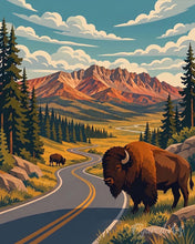 Load image into Gallery viewer, Diamond Painting - Yellowstone National Park, Lamar Valley - Wyoming