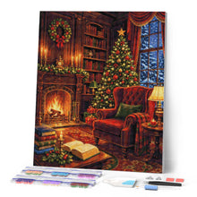 Load image into Gallery viewer, Diamond Painting - Cozy Christmas Library