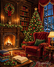 Load image into Gallery viewer, Diamond Painting - Cozy Christmas Library