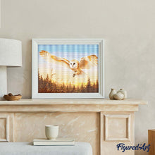 Load image into Gallery viewer, Diamond Painting - Barn Owl Sunset Flight