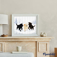 Load image into Gallery viewer, Diamond Painting - Winter Dog Play