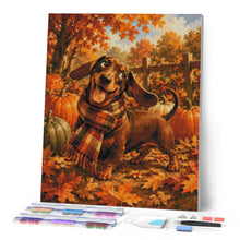 Load image into Gallery viewer, Diamond Painting - Dachshund in a Tartan Scarf