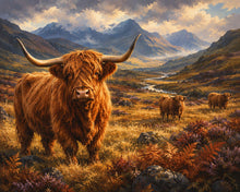 Load image into Gallery viewer, Diamond Painting - Highland Cattle Herd in the Glen
