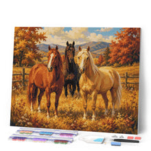 Load image into Gallery viewer, Diamond Painting - Horses in the Autumn Meadow