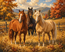 Load image into Gallery viewer, Diamond Painting - Horses in the Autumn Meadow