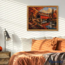 Load image into Gallery viewer, Diamond Painting - Covered Bridge in Autumn