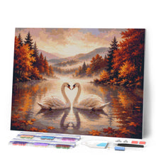 Load image into Gallery viewer, Diamond Painting - Swans on the Misty Lake