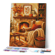 Load image into Gallery viewer, Diamond Painting - Cozy Fireplace with Knitted Throw
