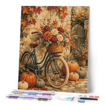 Load image into Gallery viewer, Diamond Painting - Flower Bicycle with Pumpkins