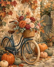 Load image into Gallery viewer, Diamond Painting - Flower Bicycle with Pumpkins