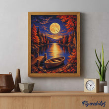 Load image into Gallery viewer, Diamond Painting - Harvest Moon over the Lake