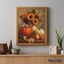 Load image into Gallery viewer, Diamond Painting - Pumpkin and Sunflower Harvest Still Life