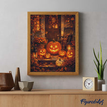 Load image into Gallery viewer, Diamond Painting - Glowing Jack o Lantern on the Porch