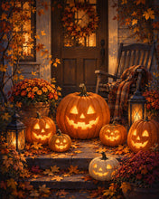 Load image into Gallery viewer, Diamond Painting - Glowing Jack o Lantern on the Porch