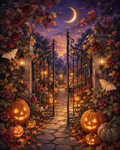 Load image into Gallery viewer, Diamond Painting - Enchanted Jack o Lantern Garden Gate