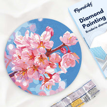 Load image into Gallery viewer, Diamond Painting on Wood Slice - Cherry Blossom Figured'Art UK