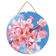 Load image into Gallery viewer, Diamond Painting on Wood Slice - Cherry Blossom