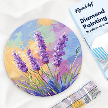 Load image into Gallery viewer, Diamond Painting on Wood Slice - Lavender Figured'Art UK