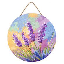 Load image into Gallery viewer, Diamond Painting on Wood Slice - Lavender