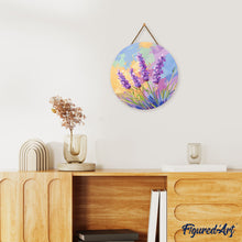 Load image into Gallery viewer, Diamond Painting on Wood Slice - Lavender
