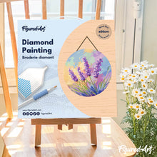 Load image into Gallery viewer, Diamond Painting on Wood Slice - Lavender