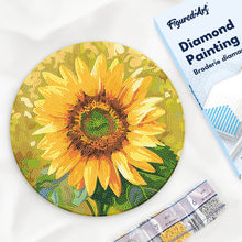 Load image into Gallery viewer, Diamond Painting on Wood Slice - Sunflower Figured'Art UK