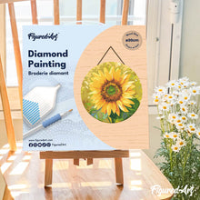 Load image into Gallery viewer, Diamond Painting on Wood Slice - Sunflower