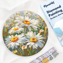 Load image into Gallery viewer, Diamond Painting on Wood Slice - Daisies Figured'Art UK