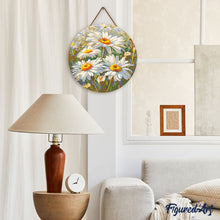 Load image into Gallery viewer, Diamond Painting on Wood Slice - Daisies
