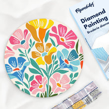 Load image into Gallery viewer, Diamond Painting on Wood Slice - Colorful Floral Pattern Figured'Art UK