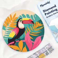 Load image into Gallery viewer, Diamond Painting on Wood Slice - Tropical Toucan Figured'Art UK