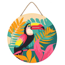 Load image into Gallery viewer, Diamond Painting on Wood Slice - Tropical Toucan