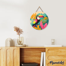 Load image into Gallery viewer, Diamond Painting on Wood Slice - Tropical Toucan