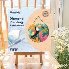 Load image into Gallery viewer, Diamond Painting on Wood Slice - Tropical Toucan