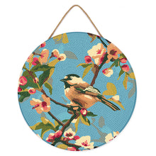 Load image into Gallery viewer, Diamond Painting on Wood Slice - Bird on Branch