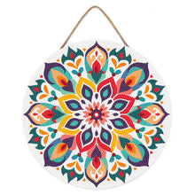 Load image into Gallery viewer, Diamond Painting on Wood Slice - Floral Mandala