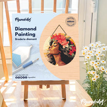 Load image into Gallery viewer, Diamond Painting on Wood Slice - Floral Woman