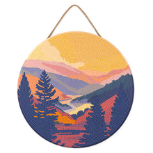 Load image into Gallery viewer, Diamond Painting on Wood Slice - Autumn Valley