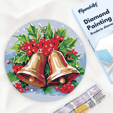 Load image into Gallery viewer, Diamond Painting on Wood Slice - Christmas Bells Figured'Art UK