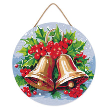 Load image into Gallery viewer, Diamond Painting on Wood Slice - Christmas Bells