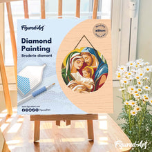 Load image into Gallery viewer, Diamond Painting on Wood Slice - Holy Family