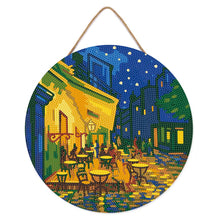Load image into Gallery viewer, Diamond Painting on Wood Slice - Van Gogh Cafe Terrace at Night
