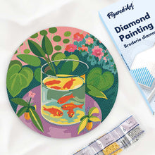 Load image into Gallery viewer, Diamond Painting on Wood Slice - Goldfish - Matisse Figured'Art UK