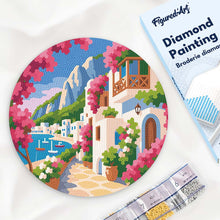 Load image into Gallery viewer, Diamond Painting on Wood Slice - Capri Floral Lane Figured'Art UK